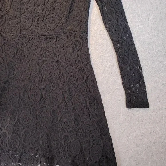 Suzy Shier Women's Black Lace & Mesh Long Sleeve Cut Out Goth  Dress Size Small - Picture 4 of 11